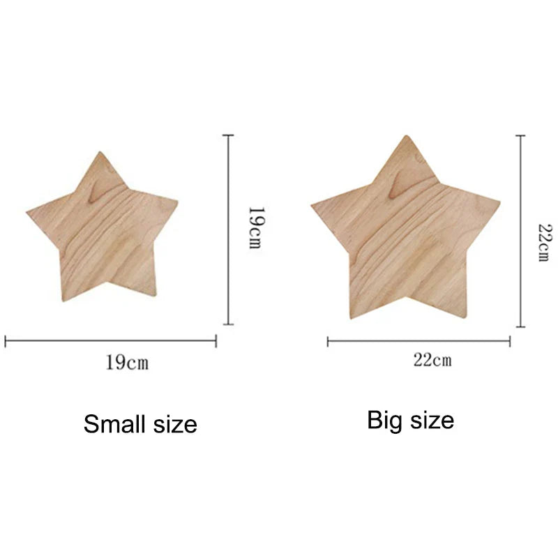 Axyaa Star Wood Wall Lamp - Modern Living Room Bedroom Light