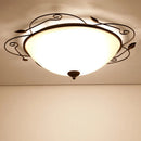 Axyaa Glass Round Ceiling Light Gilt Industrial Bedroom Kitchen Lighting