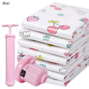Axyaa 4/10pcs Thickened Vacuum Storage Bags with Hand Pump - Space Saving Organizer