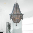 Axyaa Round Wooden Beads Chandelier Hanging Lamp for Home and Commercial Spaces