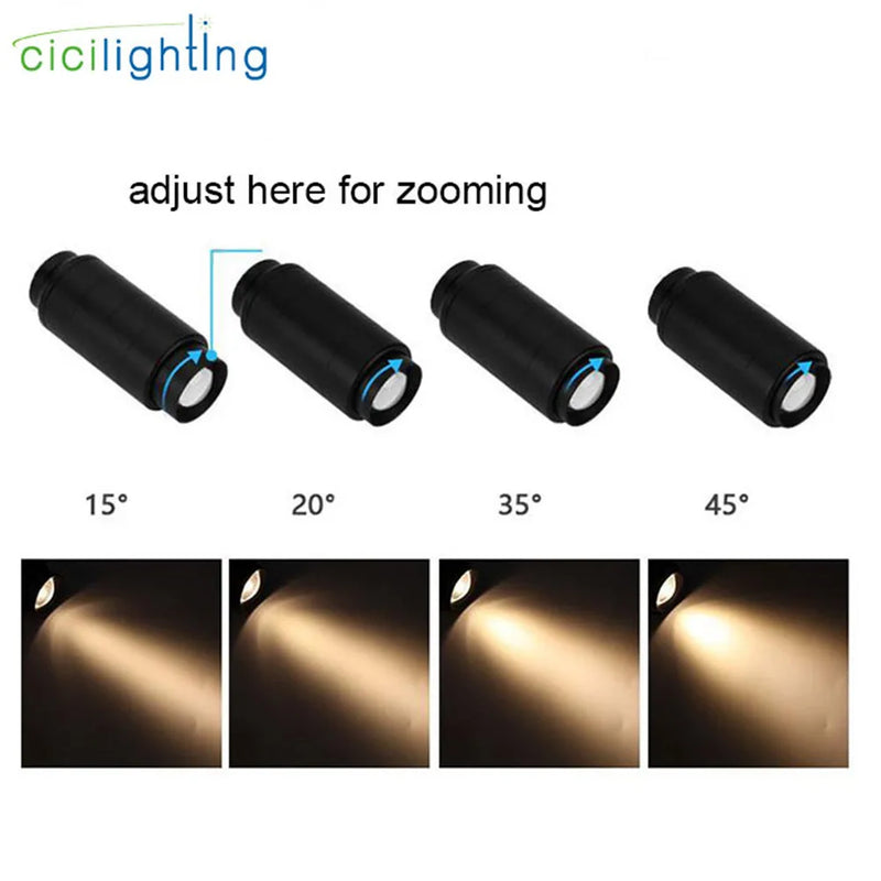 Axyaa Adjustable Zoom COB Rail Spotlight for Shops and Galleries