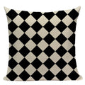 Axyaa Geometric Linen Cushion Cover 45x45cm - High Quality Decor Pillow