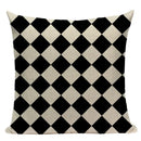 Axyaa Geometric Linen Cushion Cover 45x45cm - High Quality Decor Pillow