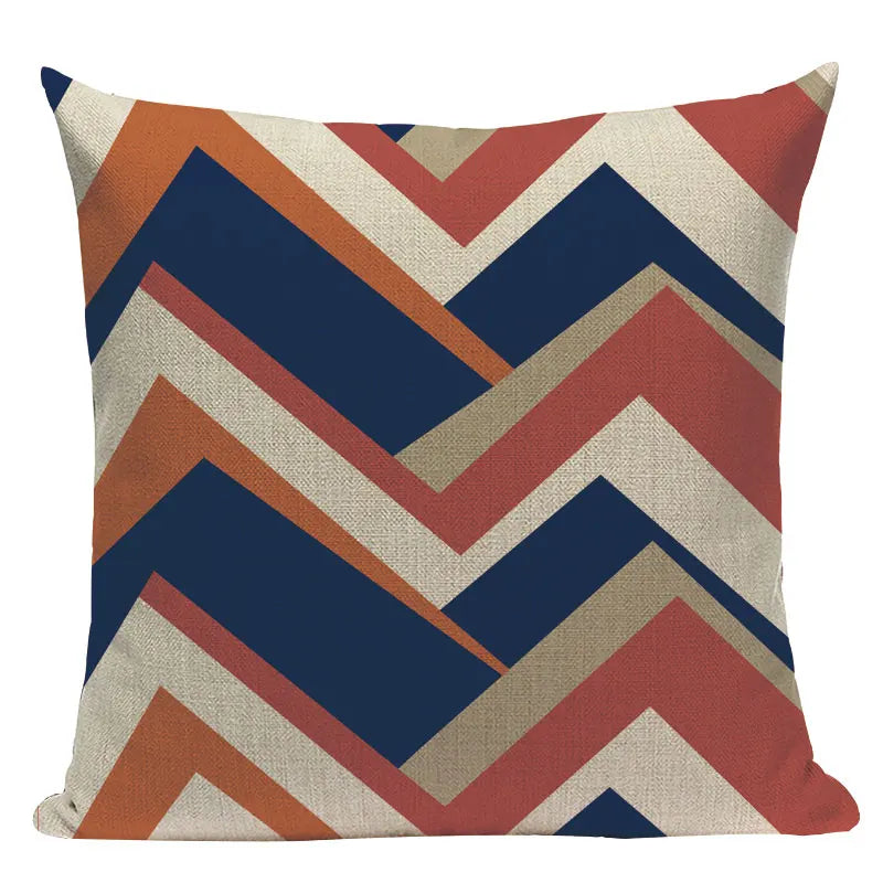 Axyaa Geometric Linen Cushion Cover Multicolour Decorative Pillow for Home Sofa