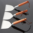Axya Stainless Steel Turner Spatula Scraper with Wooden Handle