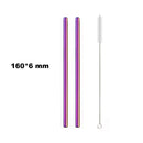 Axyaa Stainless Steel Colorful Bent Straws Set with Cleaner Brush
