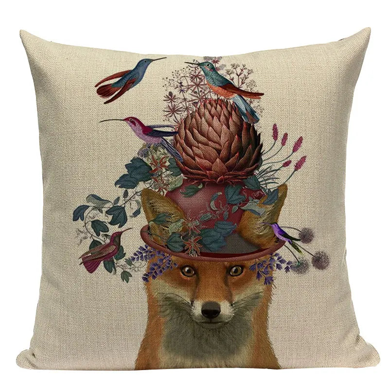 Axyaa Nordic Dog Lion Bunny Home Decor Pillow Case Sofa Cover 45x45cm Square