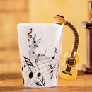 Axyaa Violin Guitar Ceramic Music Mug, Creative Stave Cup with Handle