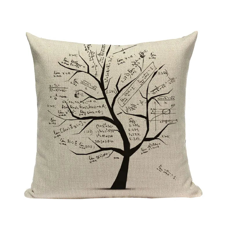 Axyaa Woven Flower Tree Cushion Cover - Black & White Decorative Pillowcase