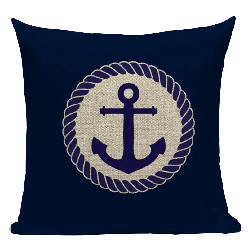 Nautical Anchor Throw Pillow Cover - Axyaa Branded Home Decor Collection