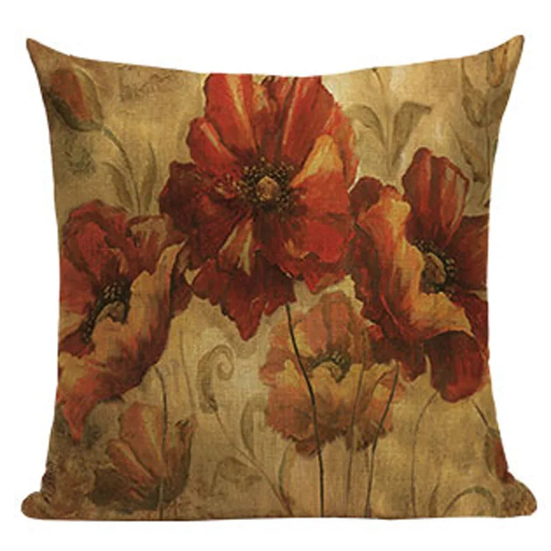 Retro Flower Cushion Cover - Axyaa Brand - Home Decor Luxury Pillows