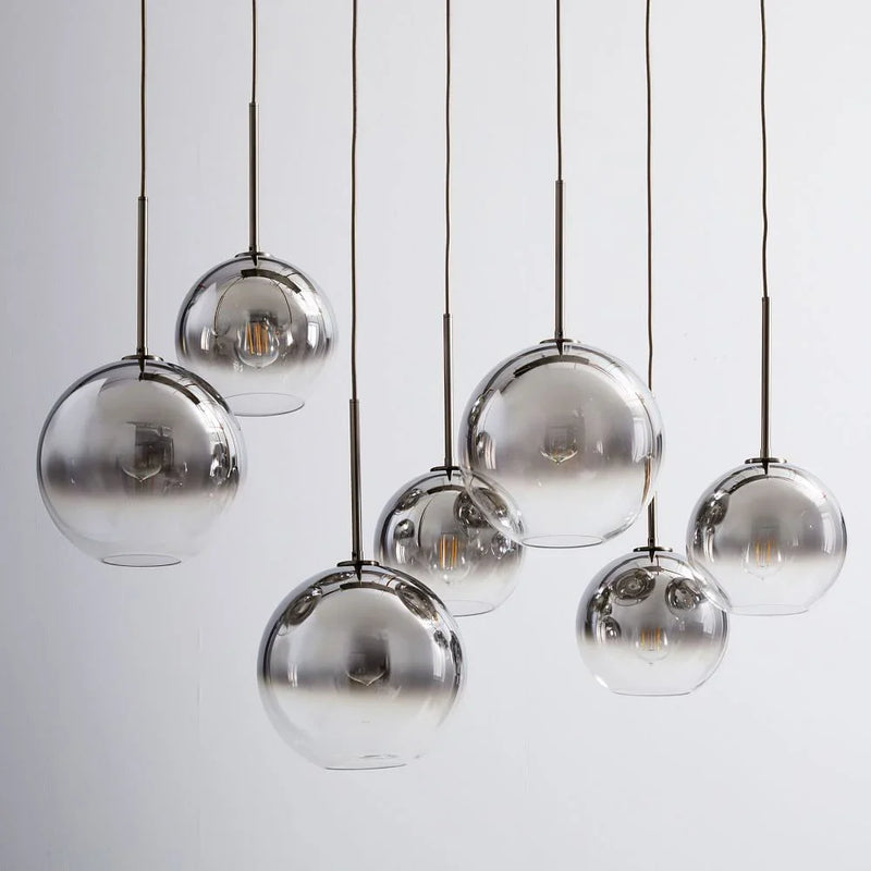 Axyaa Modern Glass Ball Pendant Light Gradient Hanging Lamp for Dining and Living Room