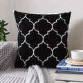 Axyaa Moroccan Embroidered Cushion Cover Grey Black Blue Square 45x45cm Cotton Pillow Cover