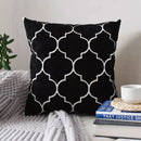 Axyaa Moroccan Embroidered Cushion Cover Grey Black Blue Square 45x45cm Cotton Pillow Cover