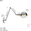 Axyaa Vintage Adjustable Swing Arm Wall Light - Silver Loft Style Vintage LED, Retro Edison