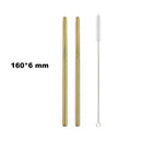 Axyaa Stainless Steel Colorful Bent Straws Set with Cleaner Brush