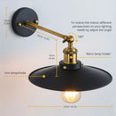 Axyaa Vintage Industrial Wall Sconces Metal Lampshade E27 Edison Bulbs