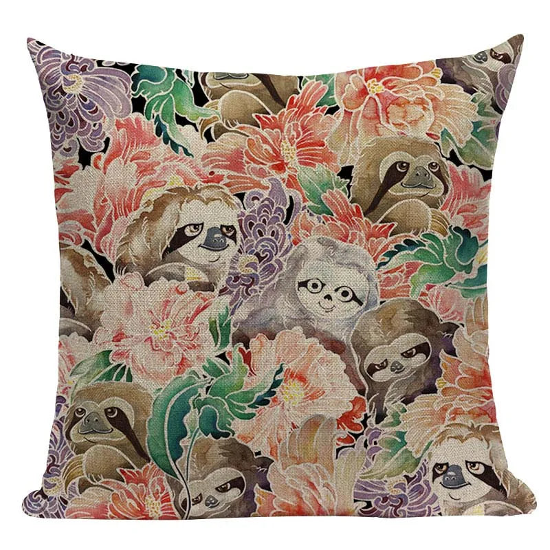 Axyaa Pug Dog Cat Bird Cushion Cover Sleep Dog Throw Pillow Cover