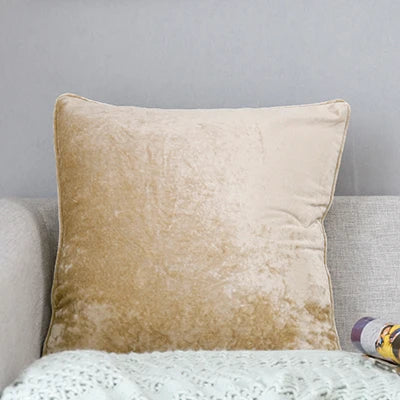 Axyaa Plush Fringed Soft Pillow Cover 50x50cm Solid Cushion for Home Decor