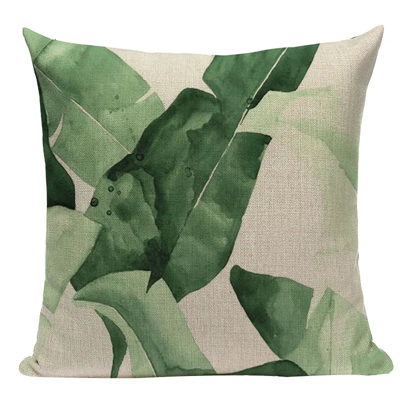 Axyaa Tree Green Cushion Cover: Green Decorative Flower Sofa Car Pillow