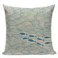 Colorful Fish Pattern Linen Cushion Cover by Axyaa