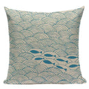 Colorful Fish Pattern Linen Cushion Cover by Axyaa
