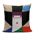 Axyaa Japanese Print Linen Cushion Covers - Fuji Kimono Girl Sea Theme