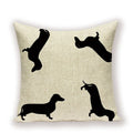Dachshund Linen Pillow Cover for Sofa Decor Axyaa Home Decorative Cushion Case