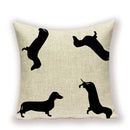 Dachshund Linen Pillow Cover for Sofa Decor Axyaa Home Decorative Cushion Case