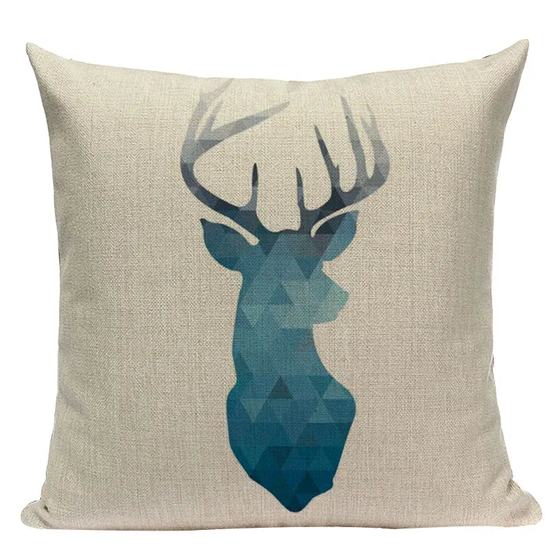 Axyaa Farmhouse Geometric Cushion Covers in Green and White