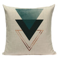 Axyaa Farmhouse Geometric Cushion Covers in Green and White