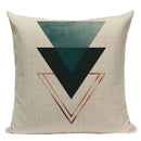 Axyaa Farmhouse Geometric Cushion Covers in Green and White
