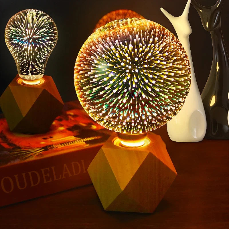 Axya Colorful Fireworks 3D Lamp Bulbs 220V Warm White Night Light