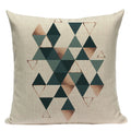 Axyaa Farmhouse Geometric Cushion Covers in Green and White
