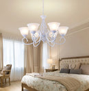 Axyaa Metal Body Glass Chandelier E27 Led Ceiling Lamp, European Traditional Decor Lighting