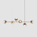 Axya Nordic Glass Ball Pendant Lights for Restaurant Living Room, Metal Rod Design