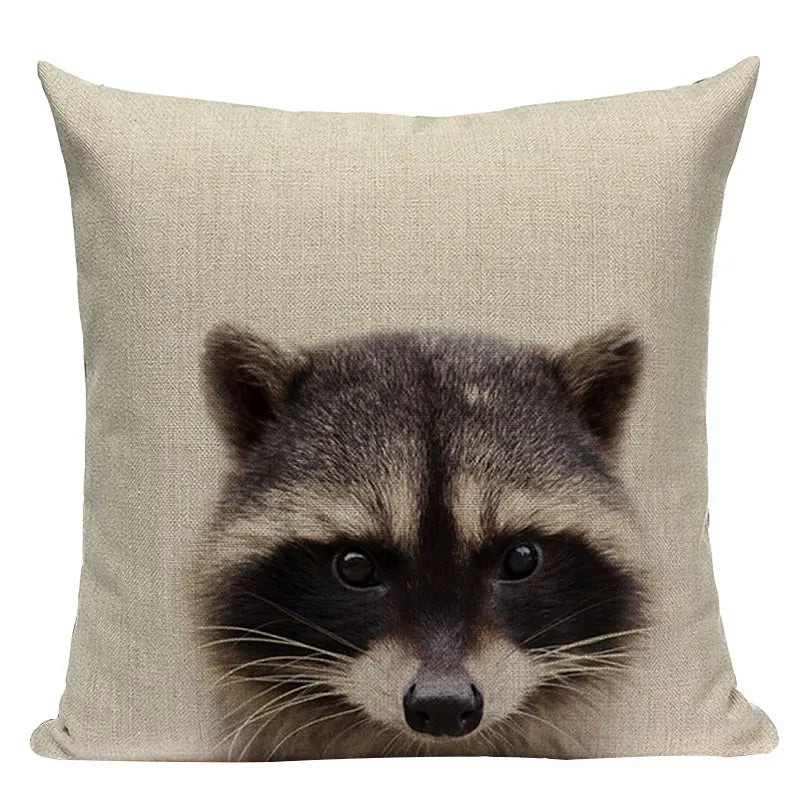 Axyaa Deer Print Cushion Cover 45x45cm Sofa Car Decor Pillow