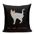 Axyaa Hand Painted Cat Eyes Linen Pillow Cover, Nordic Style, Black White Pattern