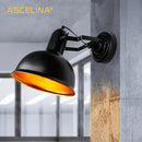 Axyaa Industrial Vintage Wall Light Iron Sconce, Adjustable Bracket, E27, CE Certified, 60W
