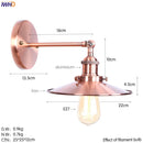 Axyaa Iron Golden LED Wall Lamp Vintage Industrial Retro Loft Style Iron Wall Lights