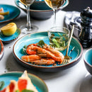 Axya Blue Ice Cracking Glaze Ceramic Tableware Set