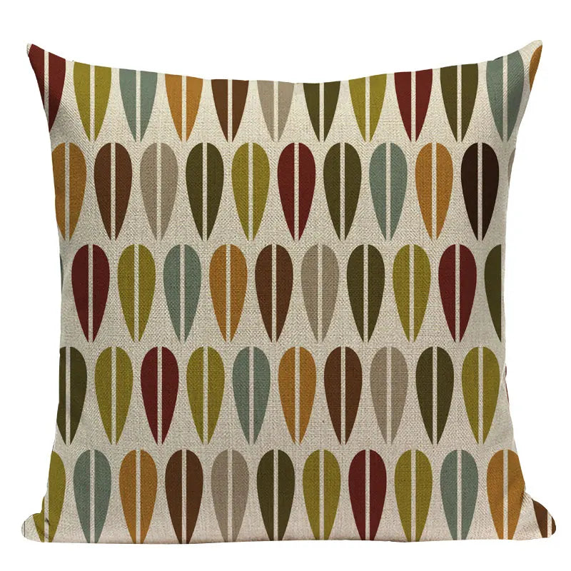 Axyaa Geometric Linen Cushion Cover Multicolour Decorative Pillow for Home Sofa