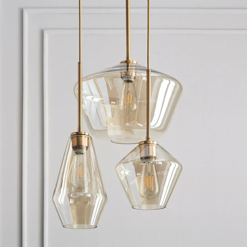 Axyaa Nordic Modern Glass Pendant Light for Kitchen, Living Room, Bedroom, Loft LED E26 E27