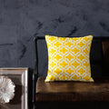 Axyaa Yellow Geometric Embroidered Cushion Cover 45x45cm