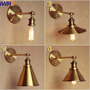 Axyaa Gold Arm Vintage Wall Lamp with Edison Bulb