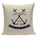 Nautical Anchor Throw Pillow Cover - Axyaa Branded Home Decor Collection