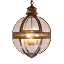 Axyaa Vintage Loft Globe Pendant Lights with Wrought Iron Glass Shade