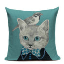 Colorful Cat Fashion Show Cushion Cover - Axyaa Home Decor