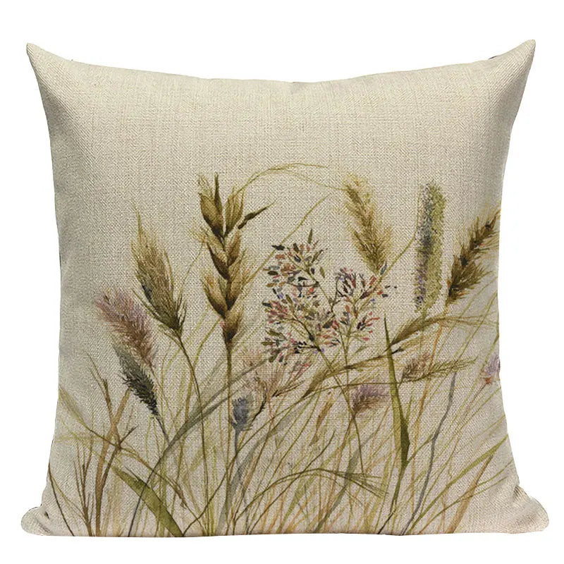 Axyaa Velvet Deer Floral Stripes Pillow Cover for Sofa Beds and Car