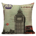Axyaa London Bridge Paris Eiffel Tower Decorative Printed Throw Pillows